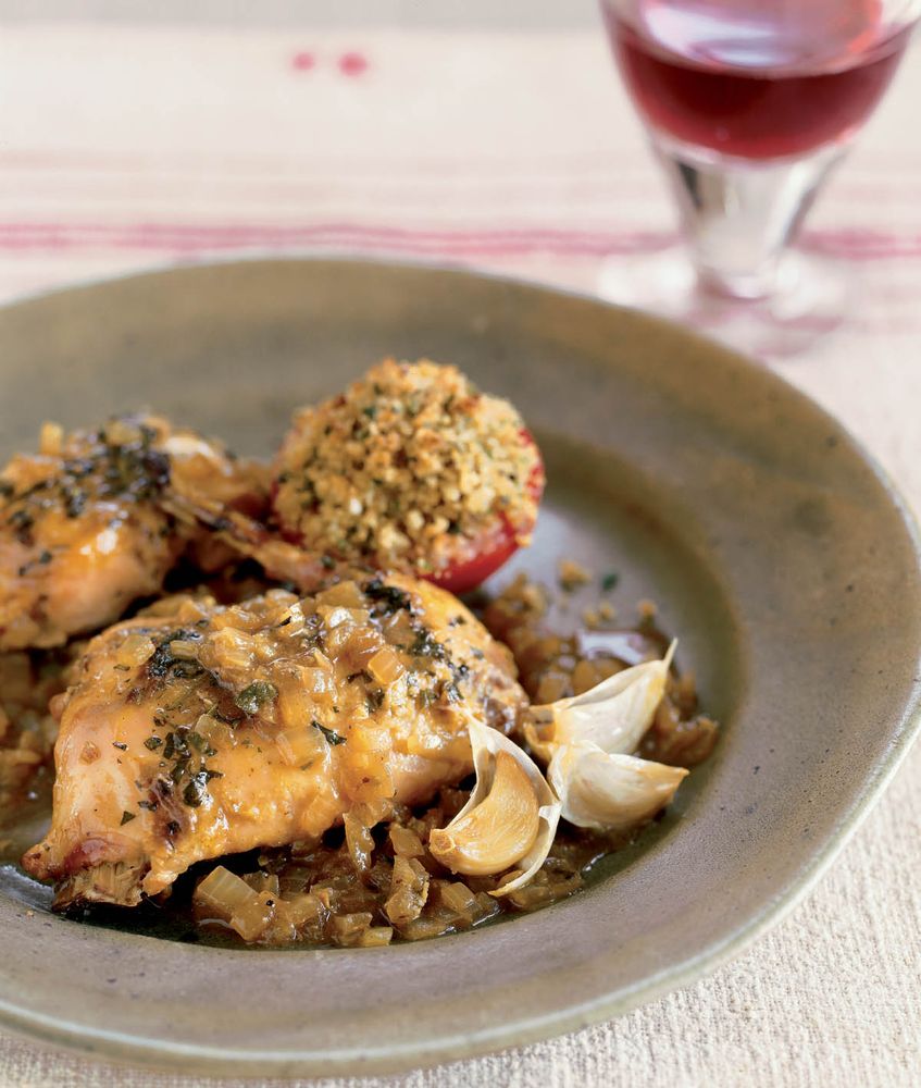 Lapin Rôti à la moutarde from The Country Cooking of France by Anne Willan