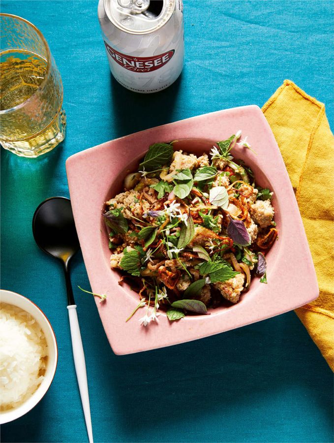 Pork Larb with Crispy Shallots from Colu Cooks by Colu Henry