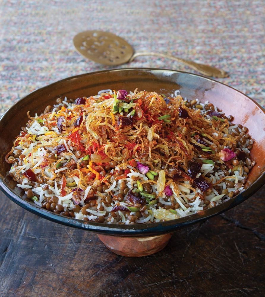 Rice with Lentils, Dates, Raisins + Caramelized Onions from Cooking in ...