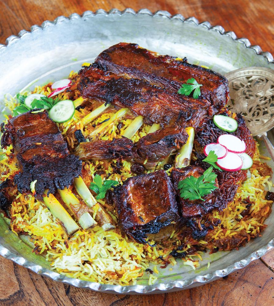 Rice with Lamb Rib Chops Tah-dig from Cooking in Iran: Regional Recipes ...