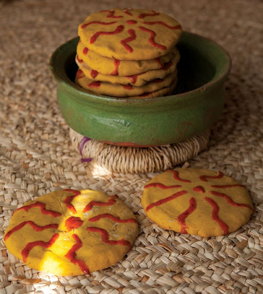 Saffroned Rice Flour Cookies with a Walnut + Cardamom Filling from