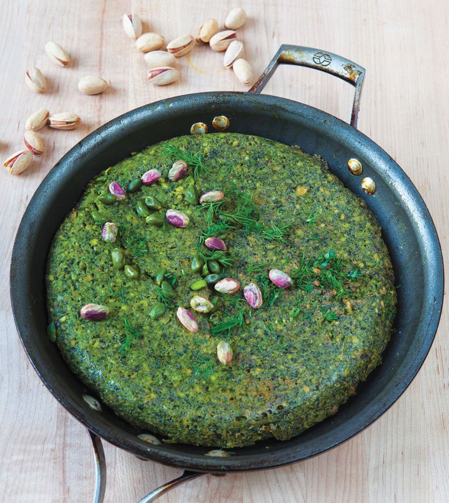 Pistachio, Fresh Herb + Cumin Kuku from Cooking in Iran Regional