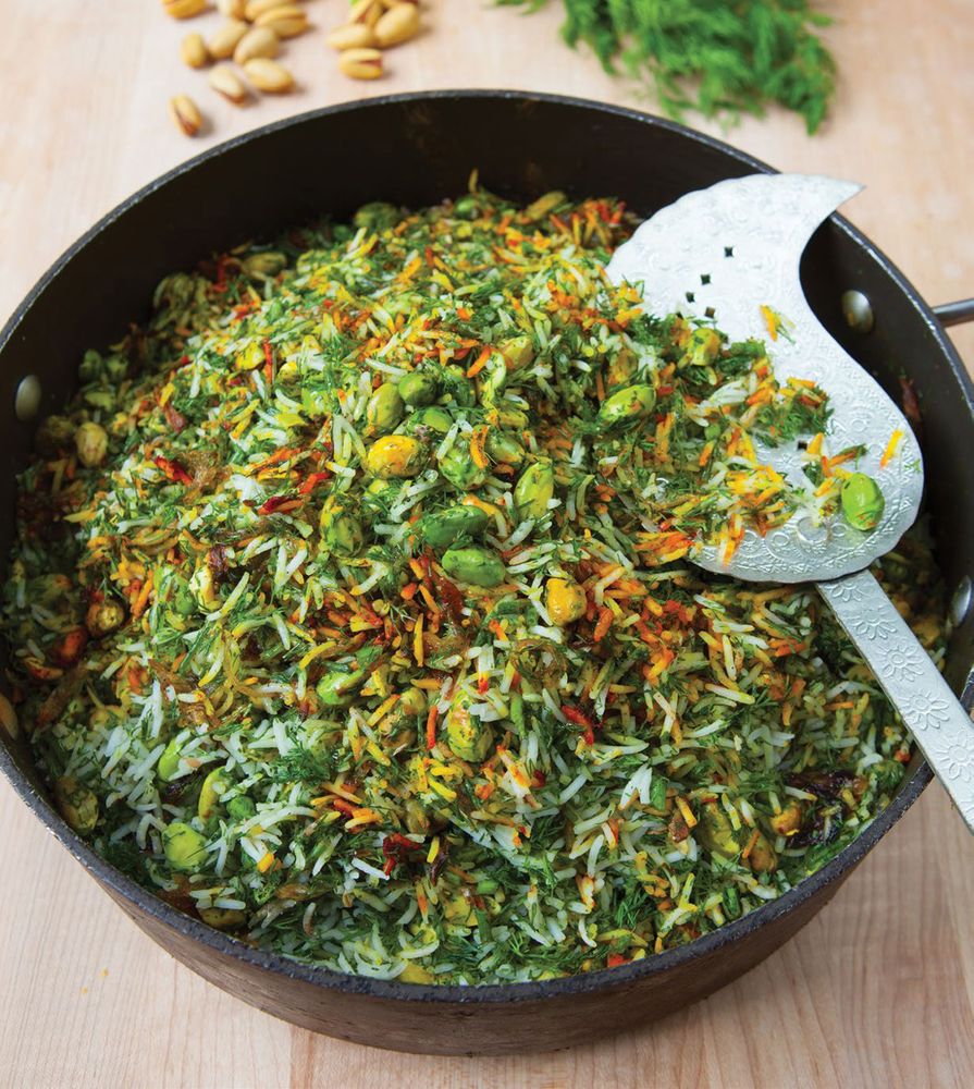 Pistachio + Dill Rice from Cooking in Iran Regional Recipes and