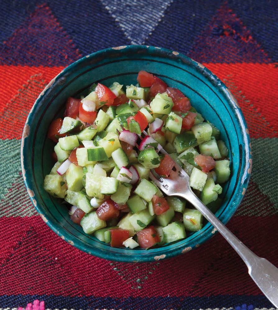 Tomato, Cucumber + Herb Salad from Cooking in Iran Regional Recipes
