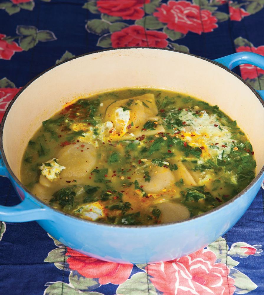 Spinach + Dumpling Osh from Cooking in Iran Regional Recipes and