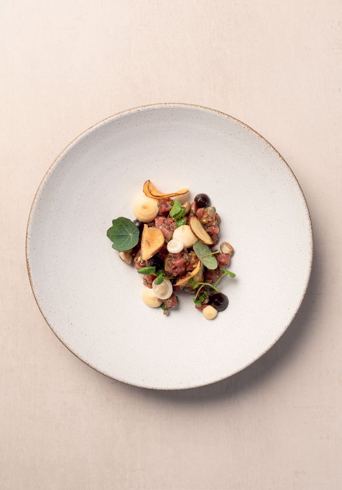 Beef Tartar, Black Garlic, Jerusalem Artichoke from Catalogued Ideas ...