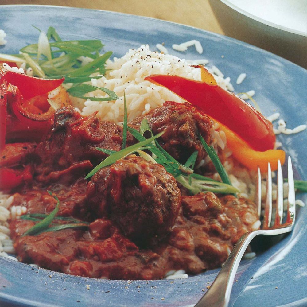 Curried Meatballs in Spicy Coconut Rundown from Walkerswood Caribbean ...
