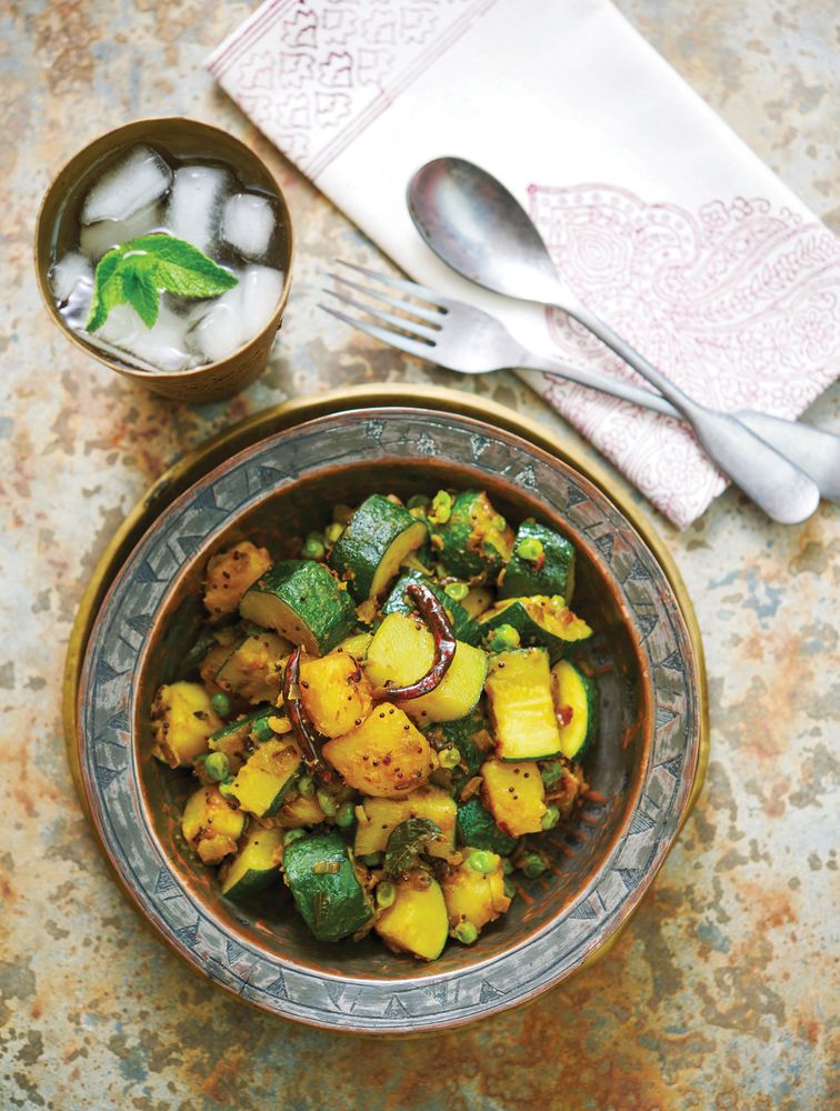 Courgette, Potato and Pea Sabzi from Chilli & Mint Indian Home Cooking