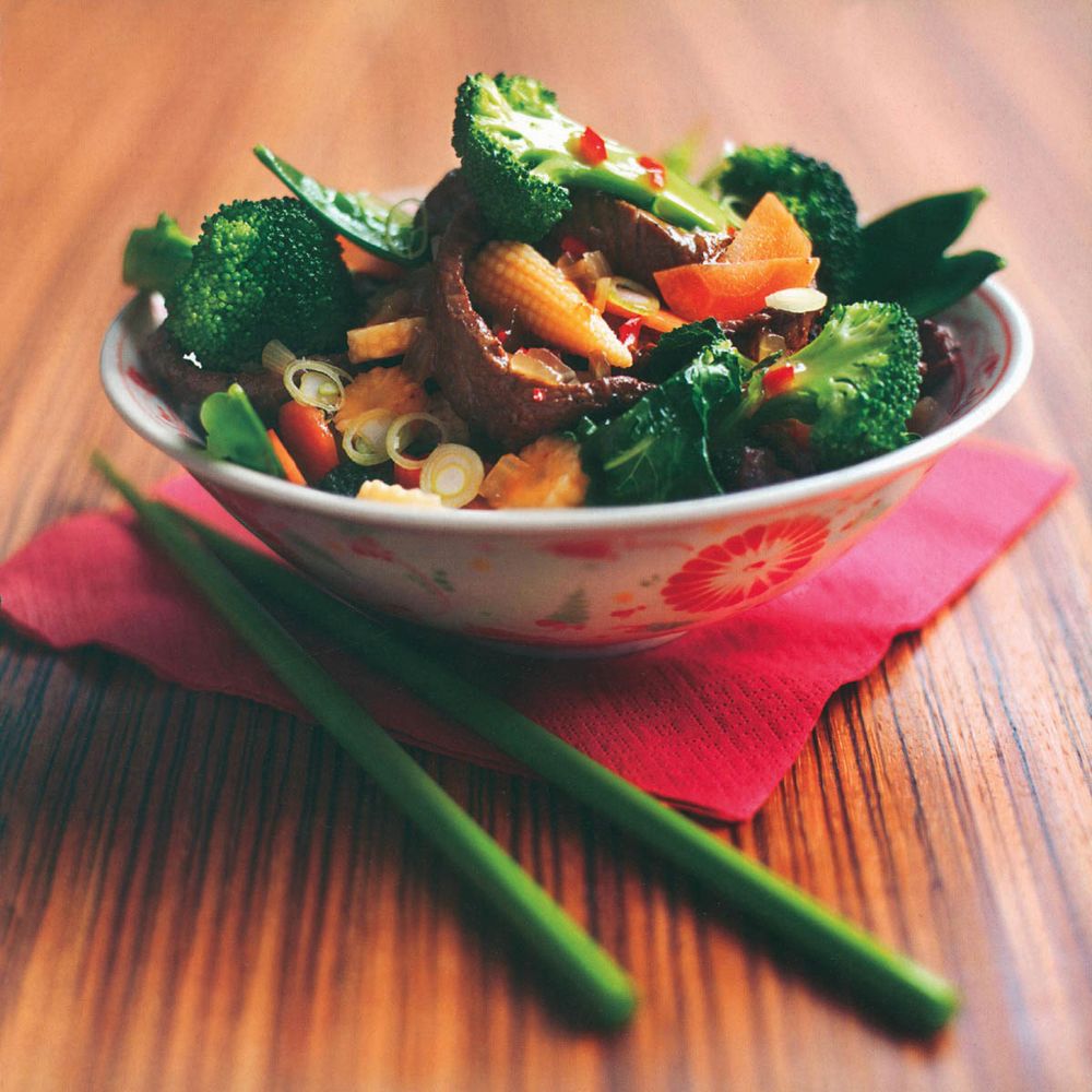 Sichuan Pepper Beef with Fiveaday Vegetables and Fivespice Gravy