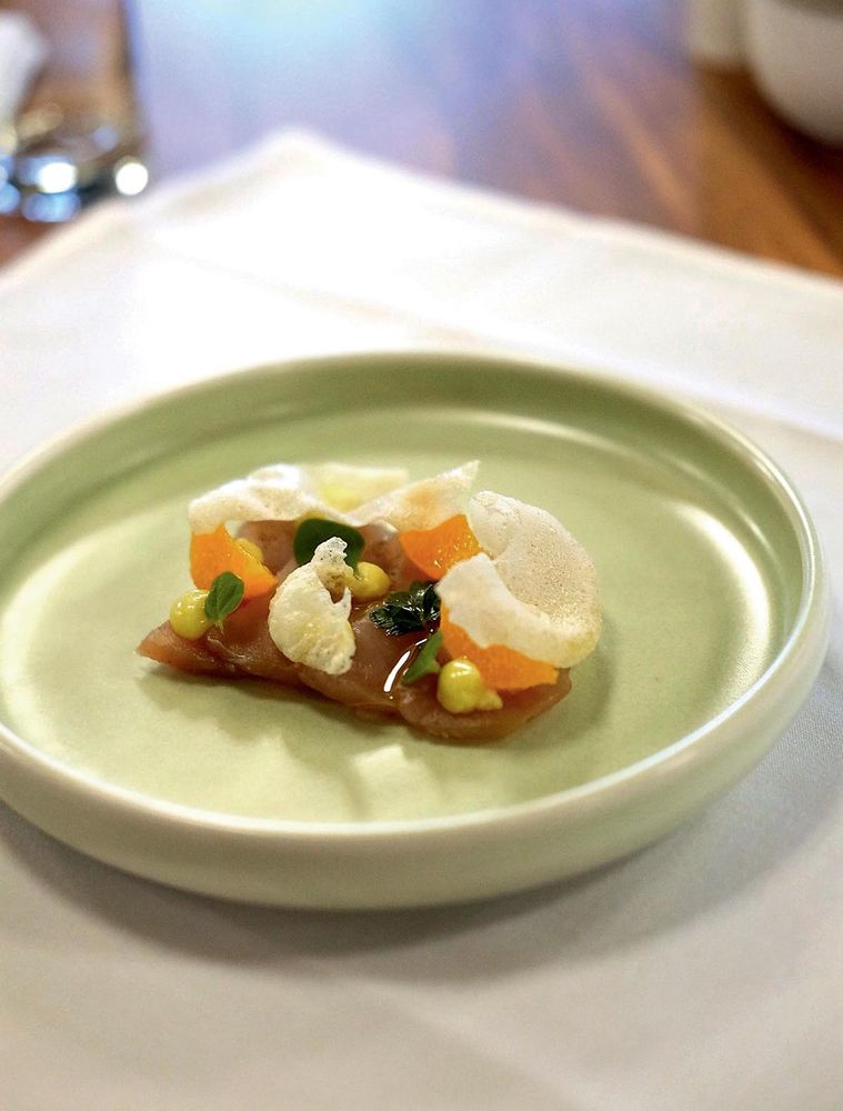 Kingfish Burnt Mandarin from A Culinary Journey: 70 Le Cordon Bleu Alumni Recipes from Around the World by Joshua Ross