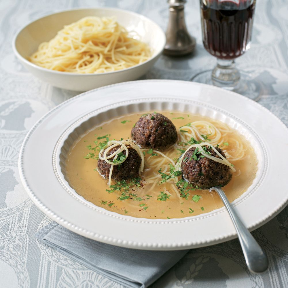 Beef Broth with Dumplings from Czech &amp; Slovak Food and Cooking: 75 Authentic Recipes from the Heart of Europe by Ivana Veruzabova