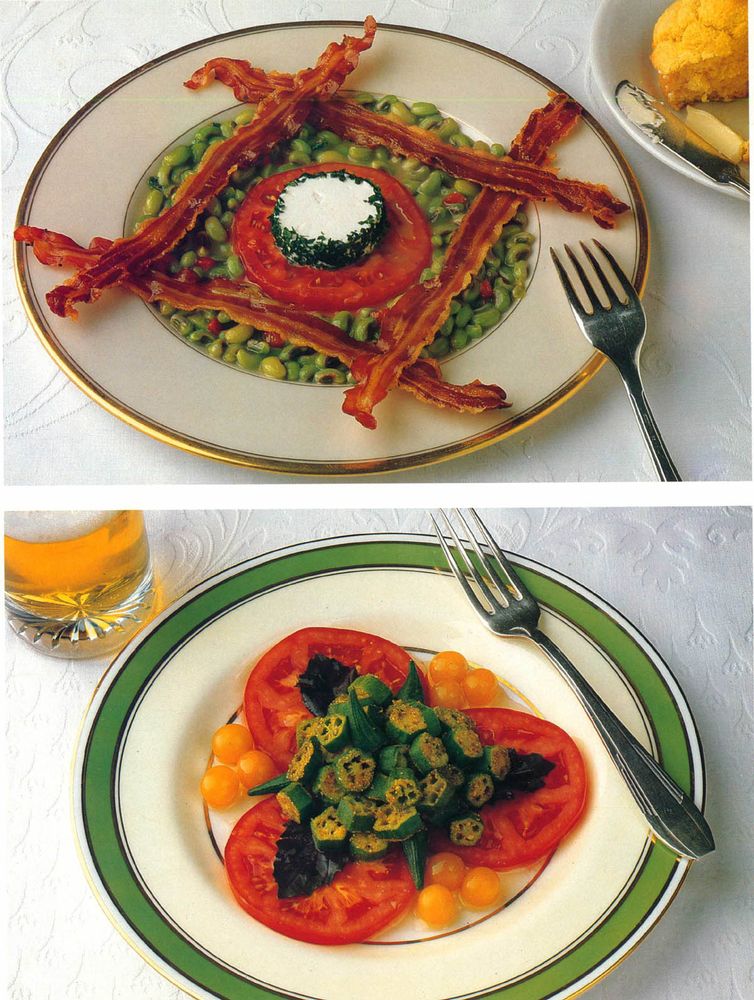 Okra, Tomato, and Basil Warm Salad from Jeremiah Tower's New American Classics by Jeremiah Tower
