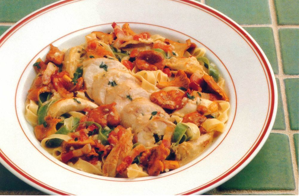 Pasta with Rabbit and Chanterelles from Jeremiah Tower's New American Classics by Jeremiah Tower