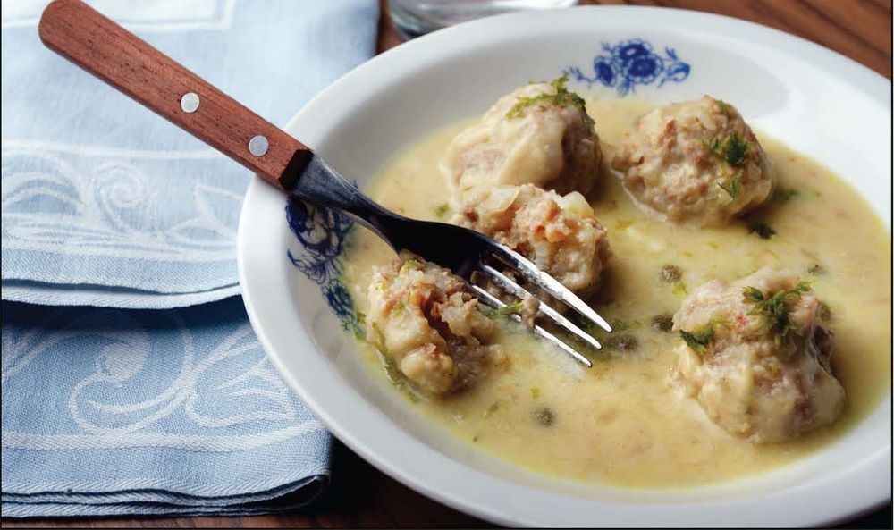 Meatballs in white sauce from Authentic Polish Cooking 120