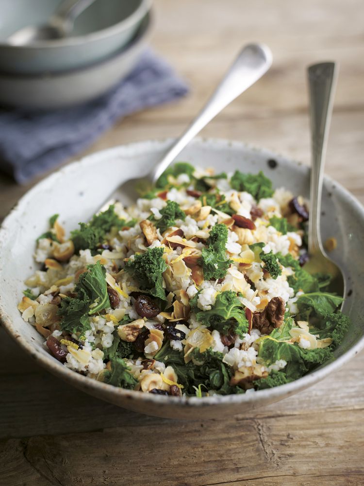 Kale, Fruit and Nut Pilaf from Autumn and Winter Cooking with a Veg Box (Riverford Companions
