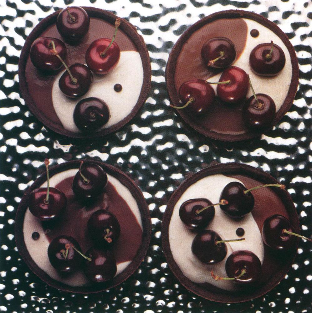 Cherries on Two-Tone Chocolate from Book of Tarts by Maury Rubin