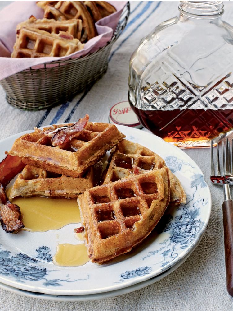 Buttermilk Waffles with Candied Bacon from Back in the Day Bakery Made