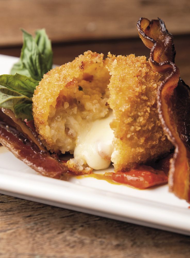 Bacon Grits Arancini from The Bacon Bible by Peter Sherman