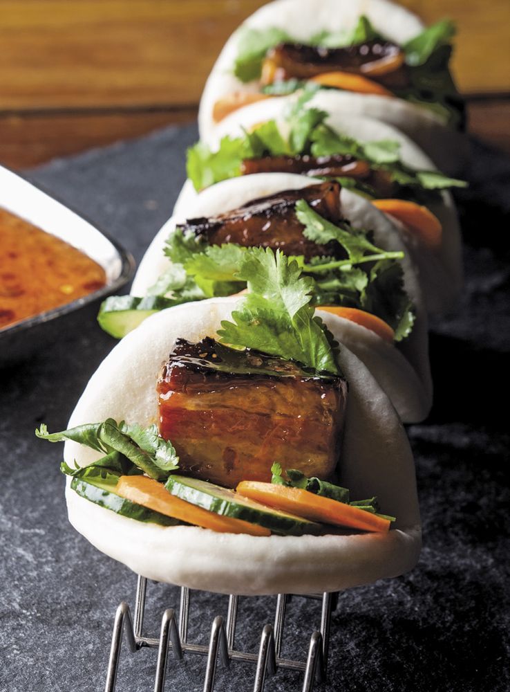 Bacon Bao Buns from The Bacon Bible by Peter Sherman