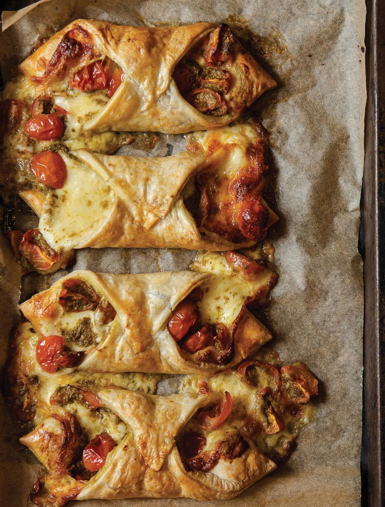 Mozzarella, Pesto & Cherry Tomato Turnovers from Bad Girl Bakery by