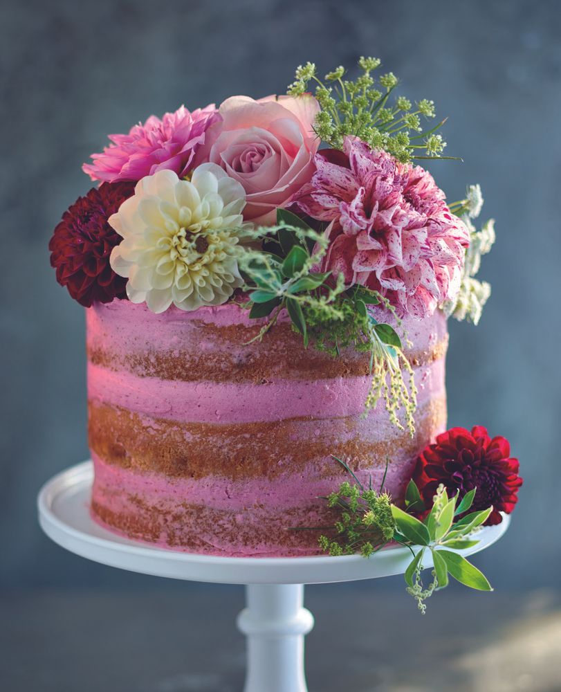 Vanilla & White Chocolate Naked Cake with Blueberry Buttercream from ...