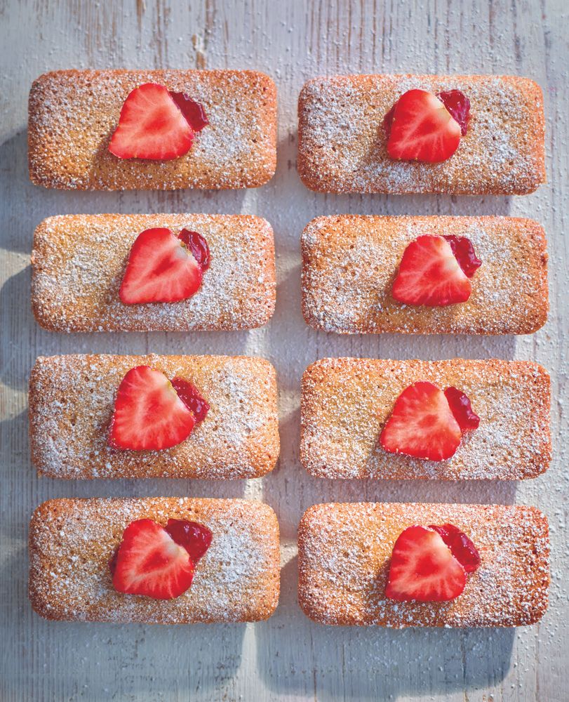 Peanut Butter & Strawberry Financiers from Bake by Lorraine Pascale