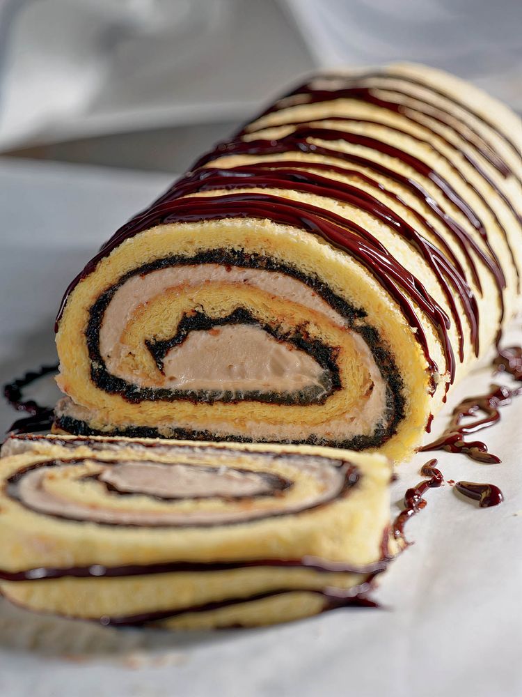 Prune Preserves and Caramel Cream Cake Roll from The Baking Bible by Rose Levy Beranbaum
