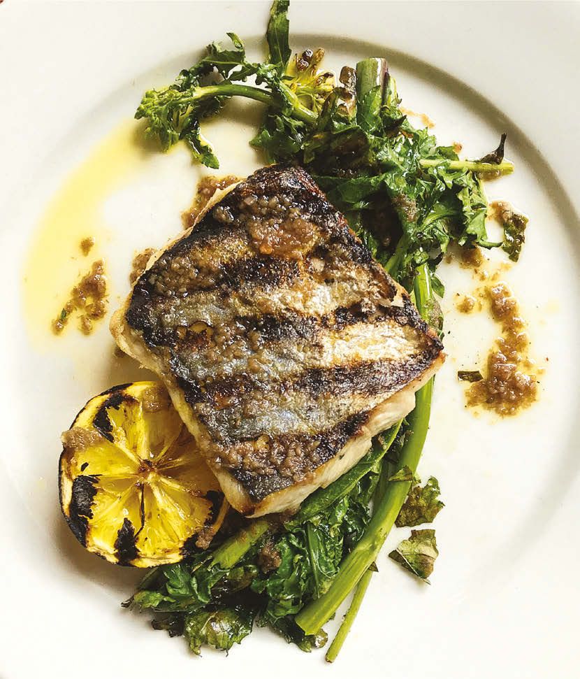 Striped Bass Steak from The Barbuto Cookbook: California-Italian Cooking  from the Beloved West Village Restaurant by Jonathan Waxman