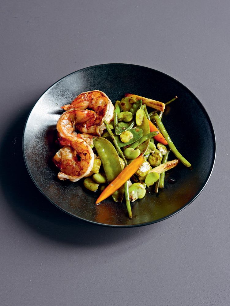 King Prawns and Spring Vegetables from Stéphane Reynaud's Barbecue by Stéphane Reynaud