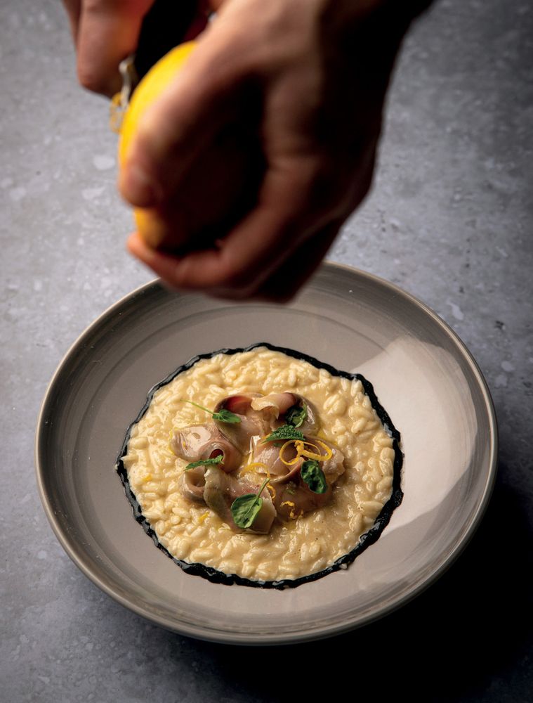 Oyster and Prosecco Risotto with Smoked Mackerel from Better Than Nonna: Modernised Italian Recipes by Danilo Cortellini