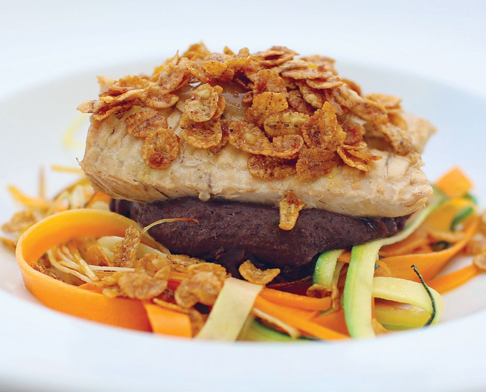 Ray’s Bream Fillets with Black Bean and Lemongrass Purée and Sautéed