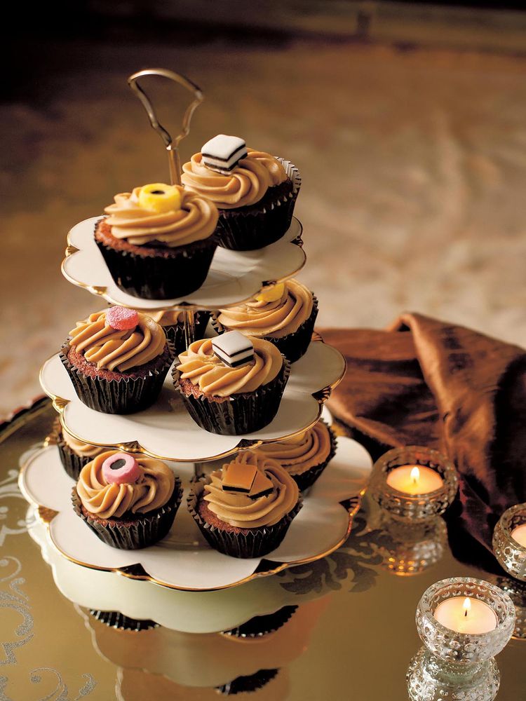 Liquorice Toffee Cupcakes from The Birthday Cake Book by Fiona Cairns