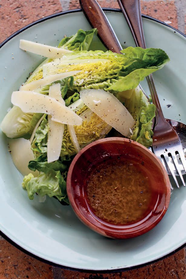 Cos Salad with Anchovy Dressing from Braai the Beloved Country by Jean Nel