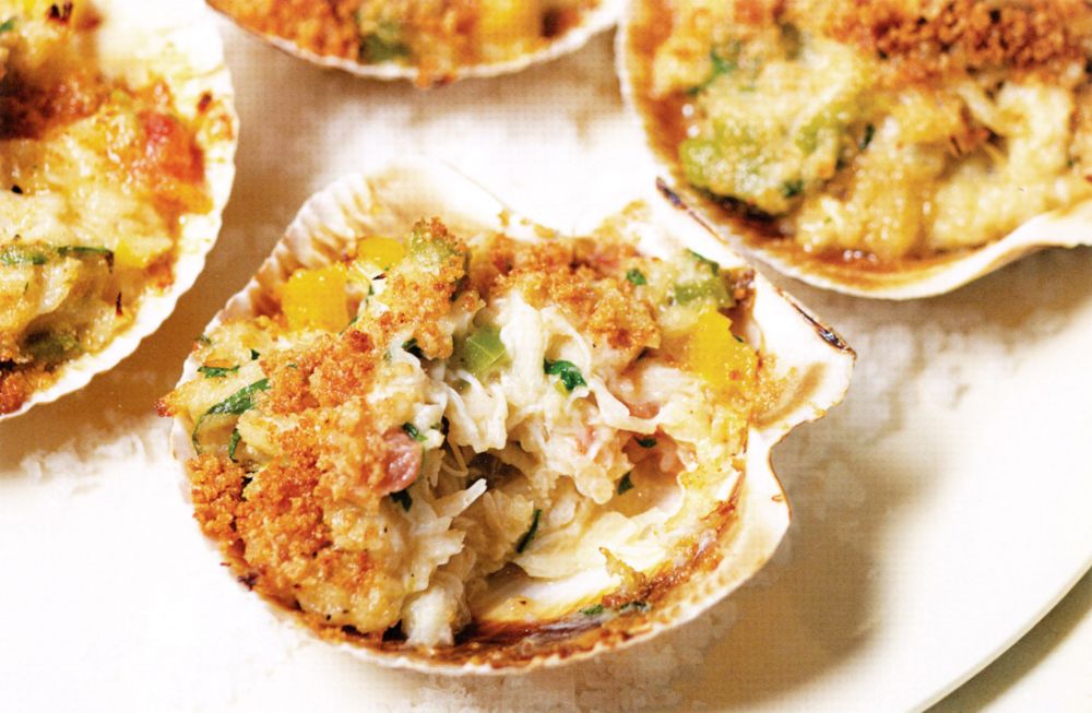 Stuffed Crab Shells from The Brazilian Kitchen: 100 Classic and Contemporary Recipes for the Home Cook by Leticia Moreinos Schwartz