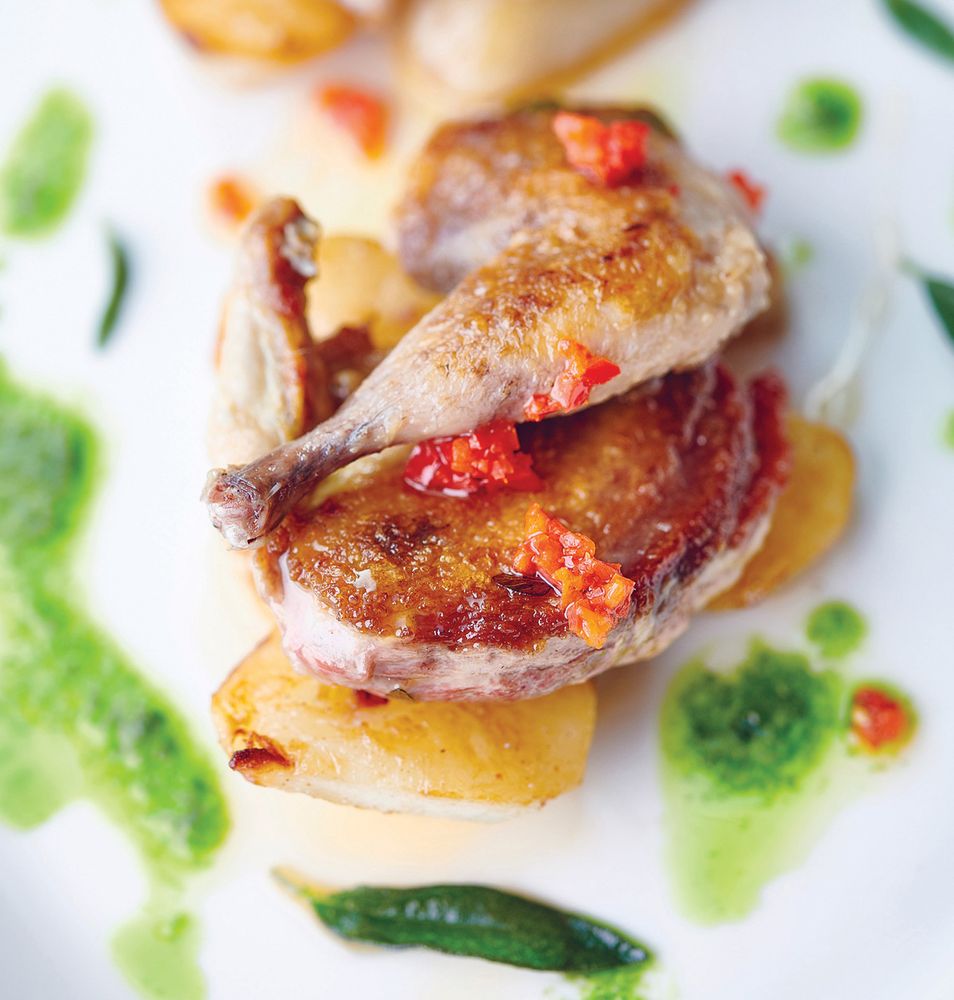Marinated grilled quail from Glorious Game by Nieves Barragan