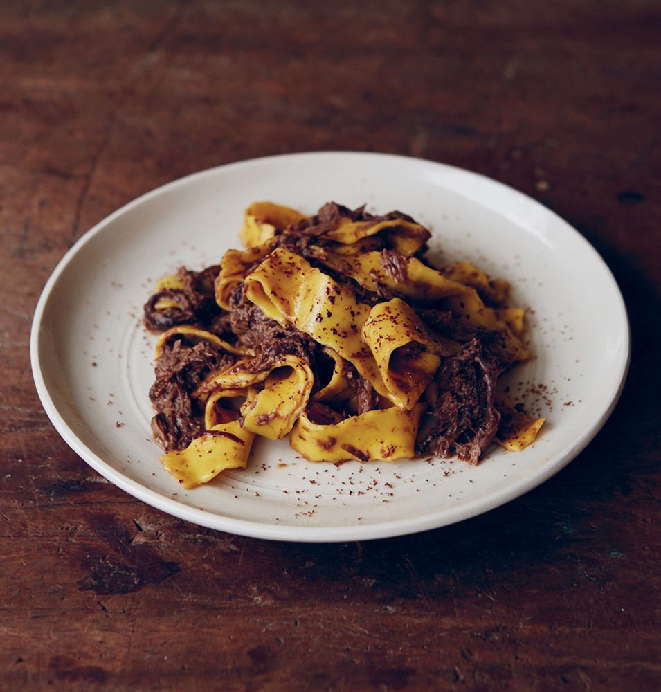 Pappardelle pasta on the hare