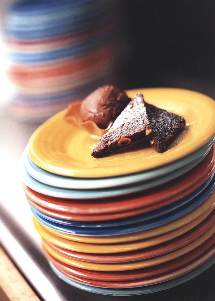 Chocolate Brownie Thins with Chocolate Praline Ice Cream from Great British Chefs 2 by Stephen Bull