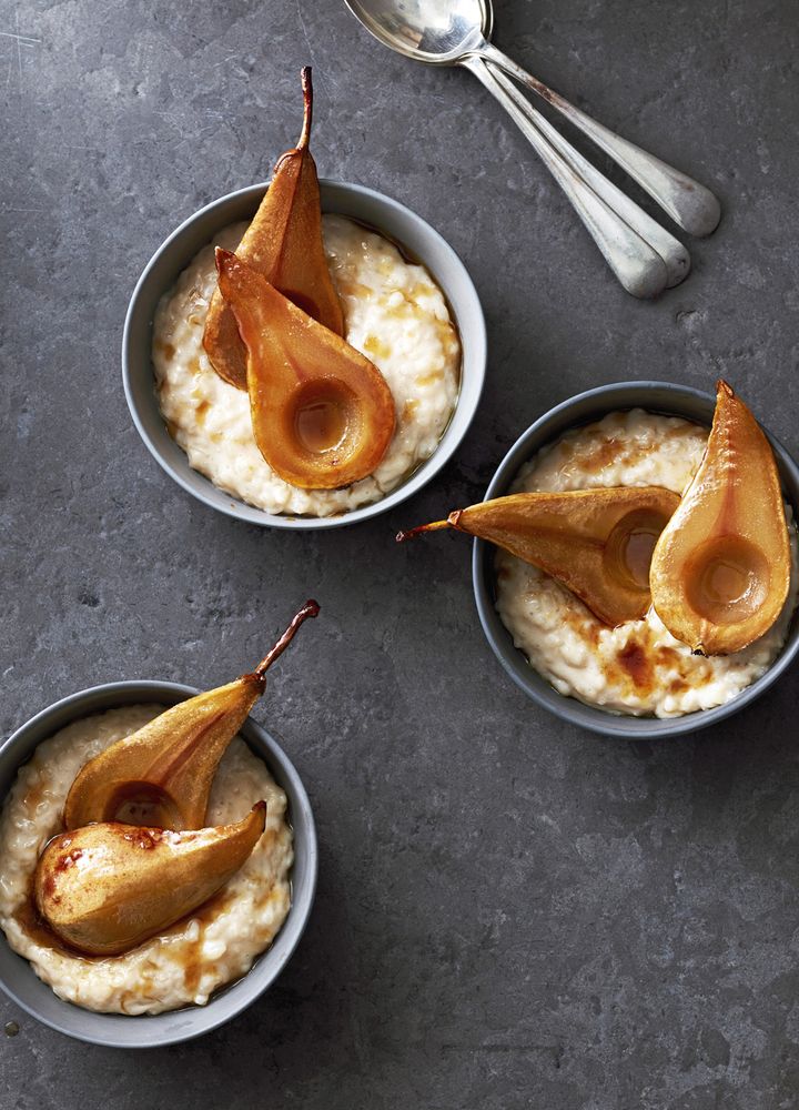 Rice Pudding with Caramelised Pears from Great British Vegan: Simple, plant-based recipes to cook the nation's favourite dishes by Aimee Ryan