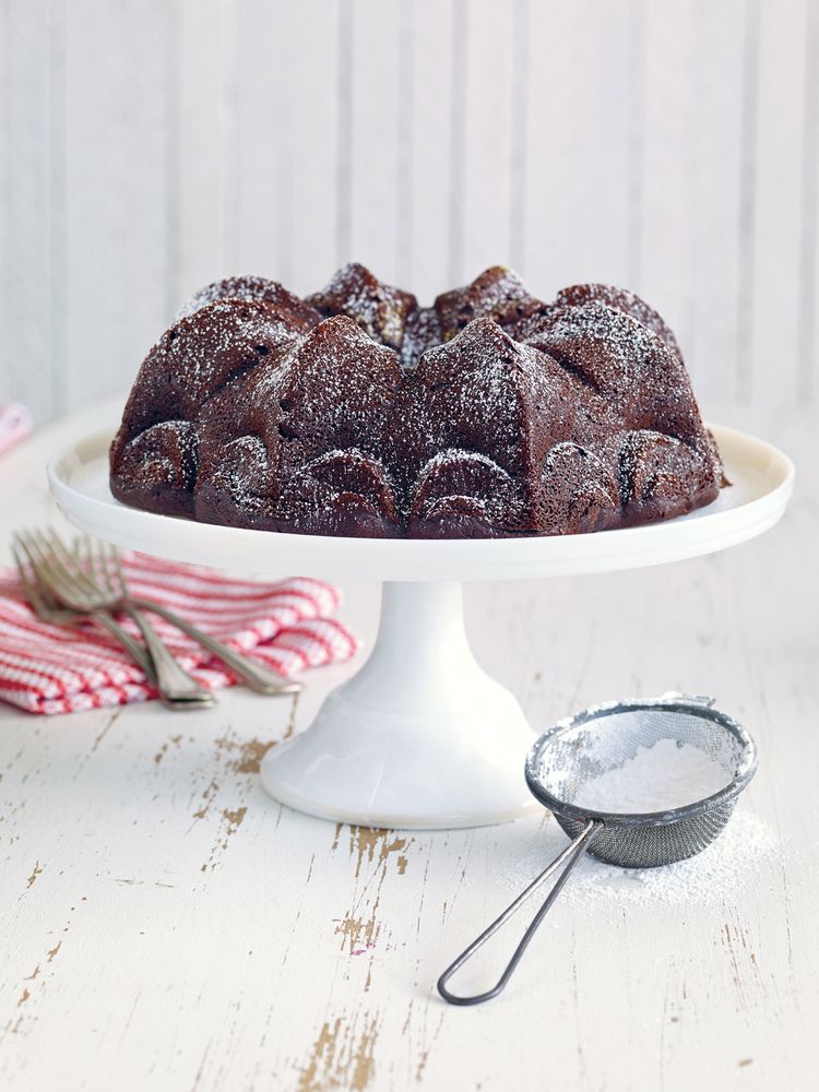 Chocolate Persimmon Cake from Guittard Chocolate Cookbook by Amy Guittard