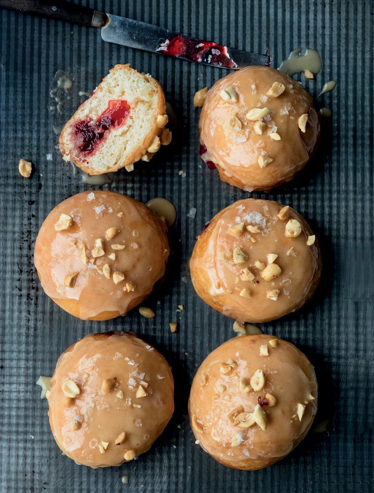 Peanut Butter and Jelly Doughnuts from The Doughnut Cookbook Delicious