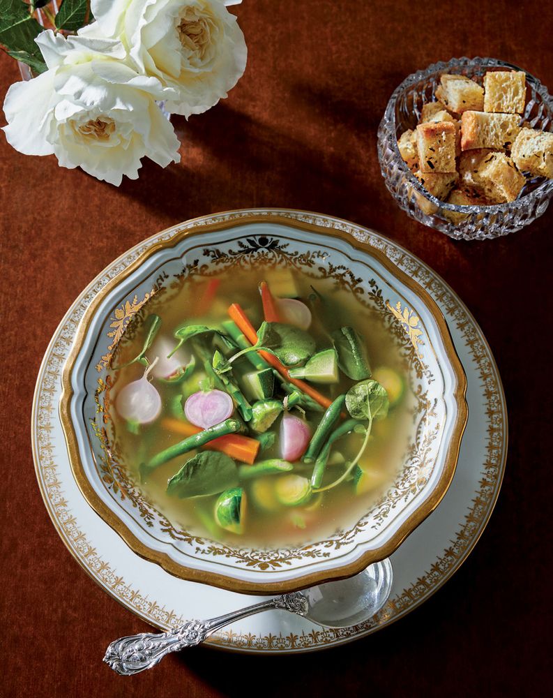 Consommé à la Jardinière from The Official Downton Abbey Cookbook by
