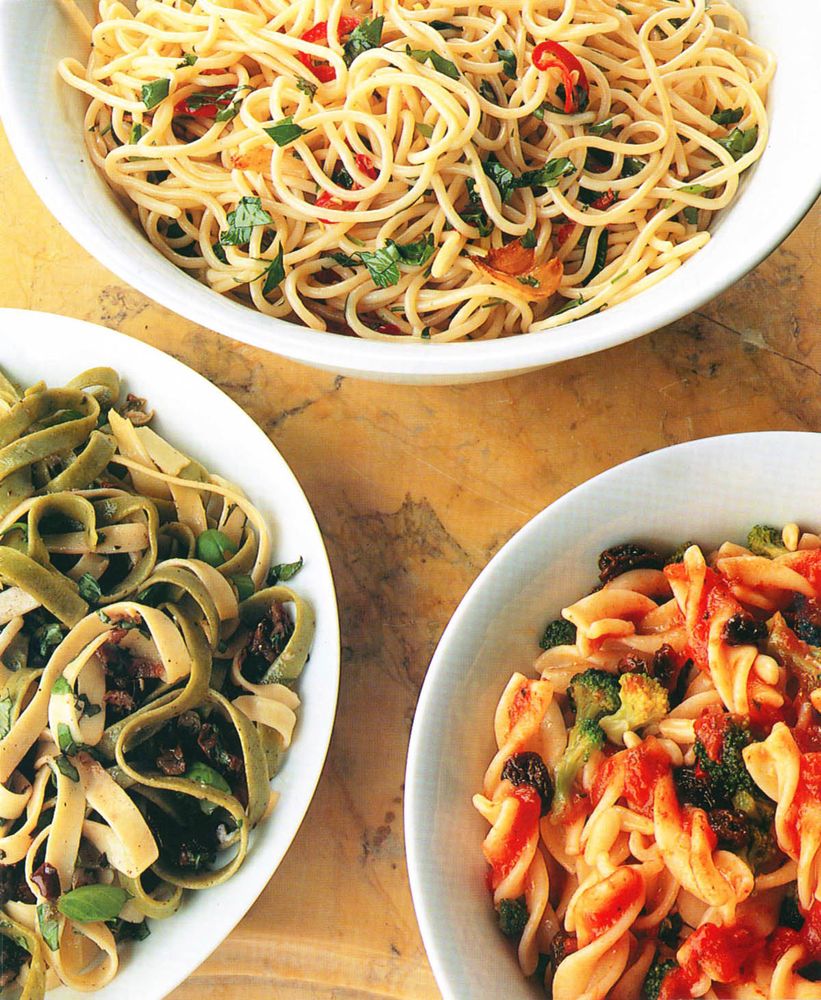 Fettuccine Alla Puttanesca from The Daily Mail Modern British Cookbook by  Alastair Little and Richard Whittington