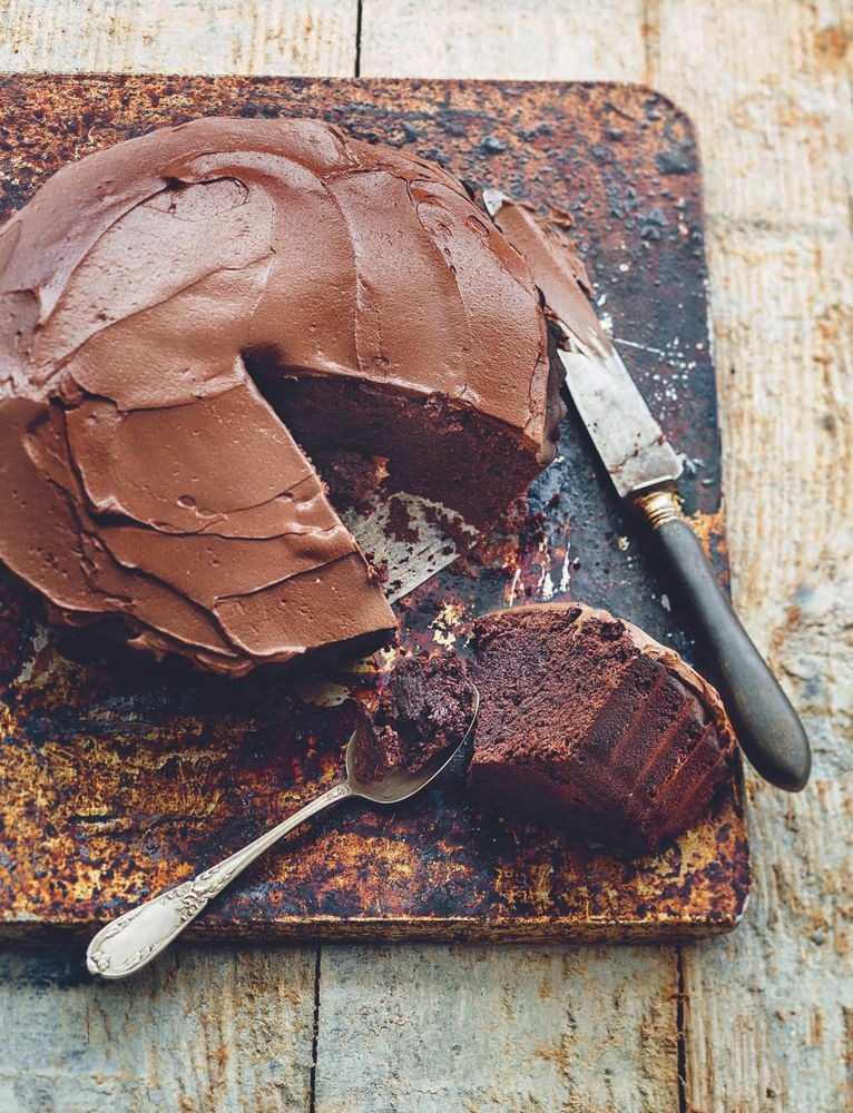 Buttermilk Chocolate Cake with Brown Sugar and Fine Sea Salt from 100