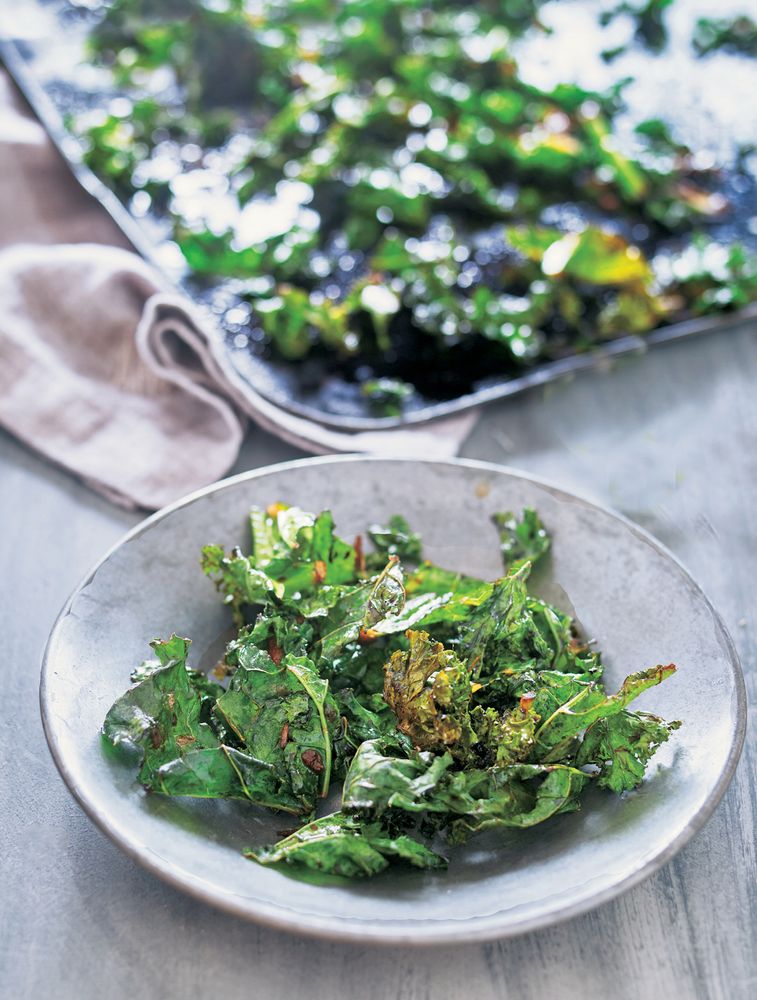 Roasted kale crisps from Energy Balls & Power Bites by Sara Lewis
