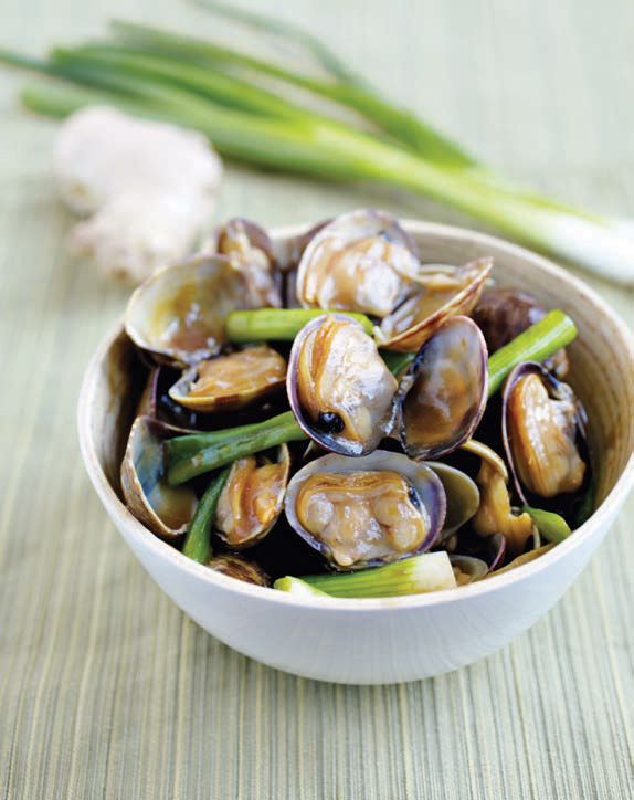 Clams with Ginger and Green Onions from Easy Chinese Recipes Family Favorites From Dim Sum to