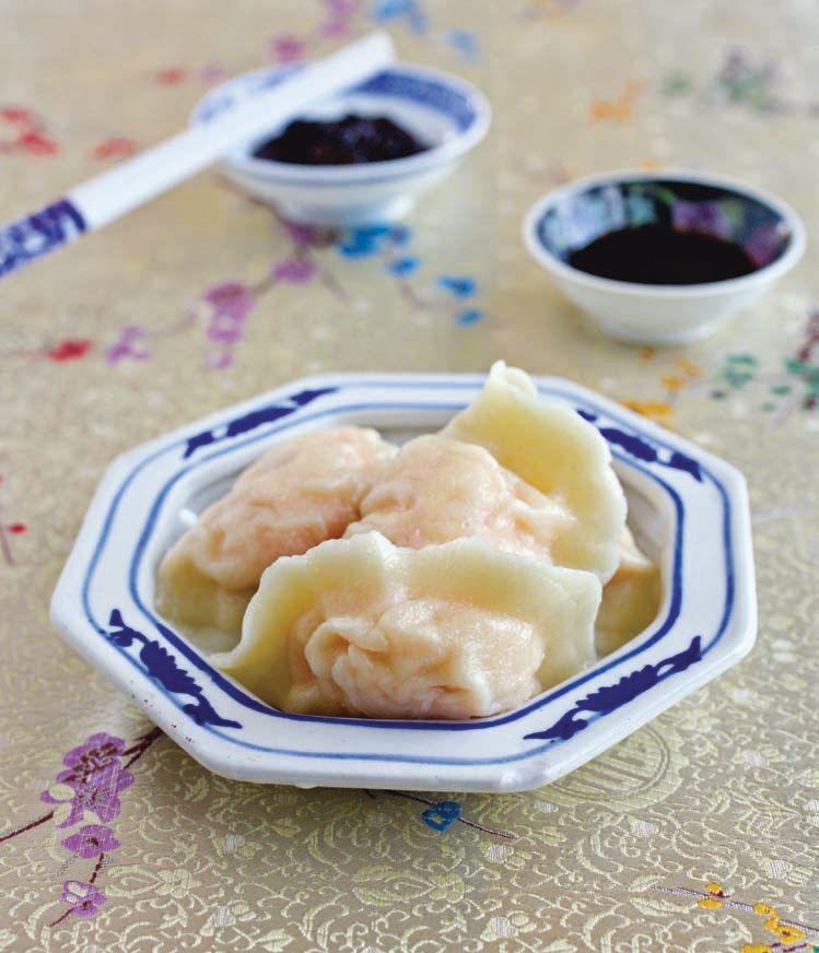 Shrimp and Yellow Chive Dumplings from Easy Chinese Recipes Family Favorites From Dim Sum to