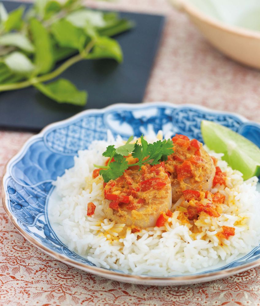 Pan Seared Scallops on Coconut Rice from Everyday Thai Cooking Quick