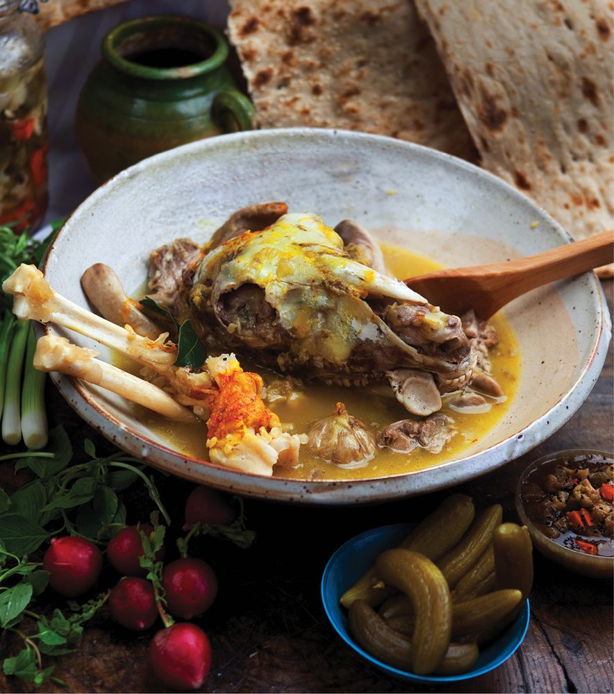 Lamb’s Head and Feet Soup from Food of Life by Najmieh Batmanglij