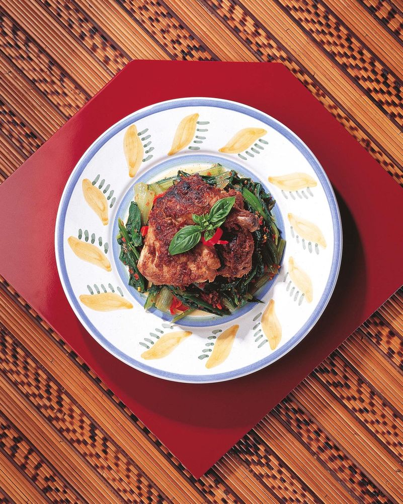 Grilled Chicken with Chili Sauce from The Food of Indonesia: Delicious Recipes from Bali, Java and the Spice Islands by Heinz Von Holzen