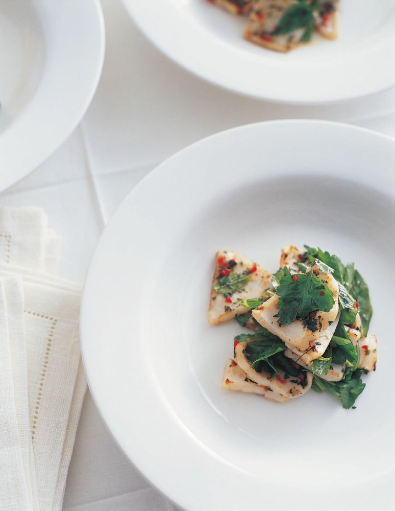 Grilled Squid with Chilli and Herb Salad from The Food I Love by Neil Perry